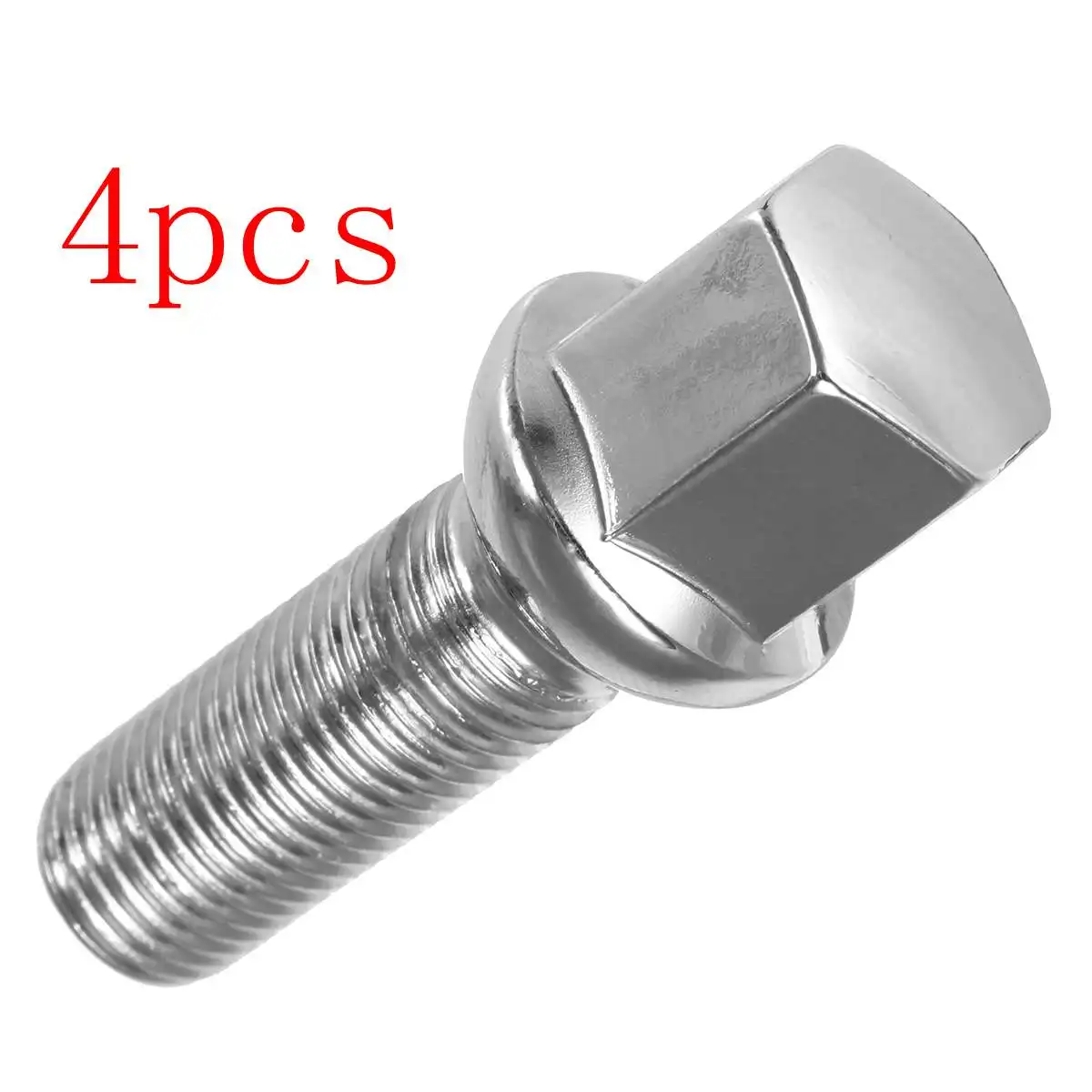 

4pcs Silver Radius Aolly Wheel Nuts Bolts M14 x 1.5 35mm Thread 17mm Hex For Audi