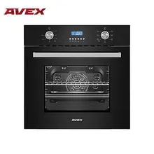 Электрический духовой шкаф с конвекцией AVEX HM 6170 B дисплей, стеклянный фасад, 7 функций, 56л, утапливаемые ручки, гриль
