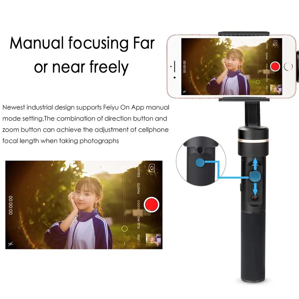 Feiyu SPG обновленная версия 3 оси дизайнерские ручной шарнирный стабилизатор для камеры для iPhone 8, 7, 6 Plux X SAMSUNG Galaxy смартфон