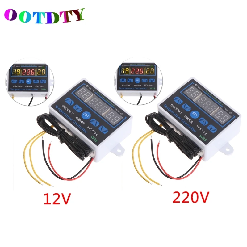 

OOTDTY W88 12V/220V 10A Digital LED Temperature Controller Thermostat Control Switch Sensor Drop Shipping Support