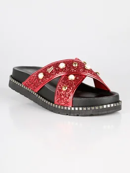 

BRACCIALINI anatomical Slippers soled high-red glitter