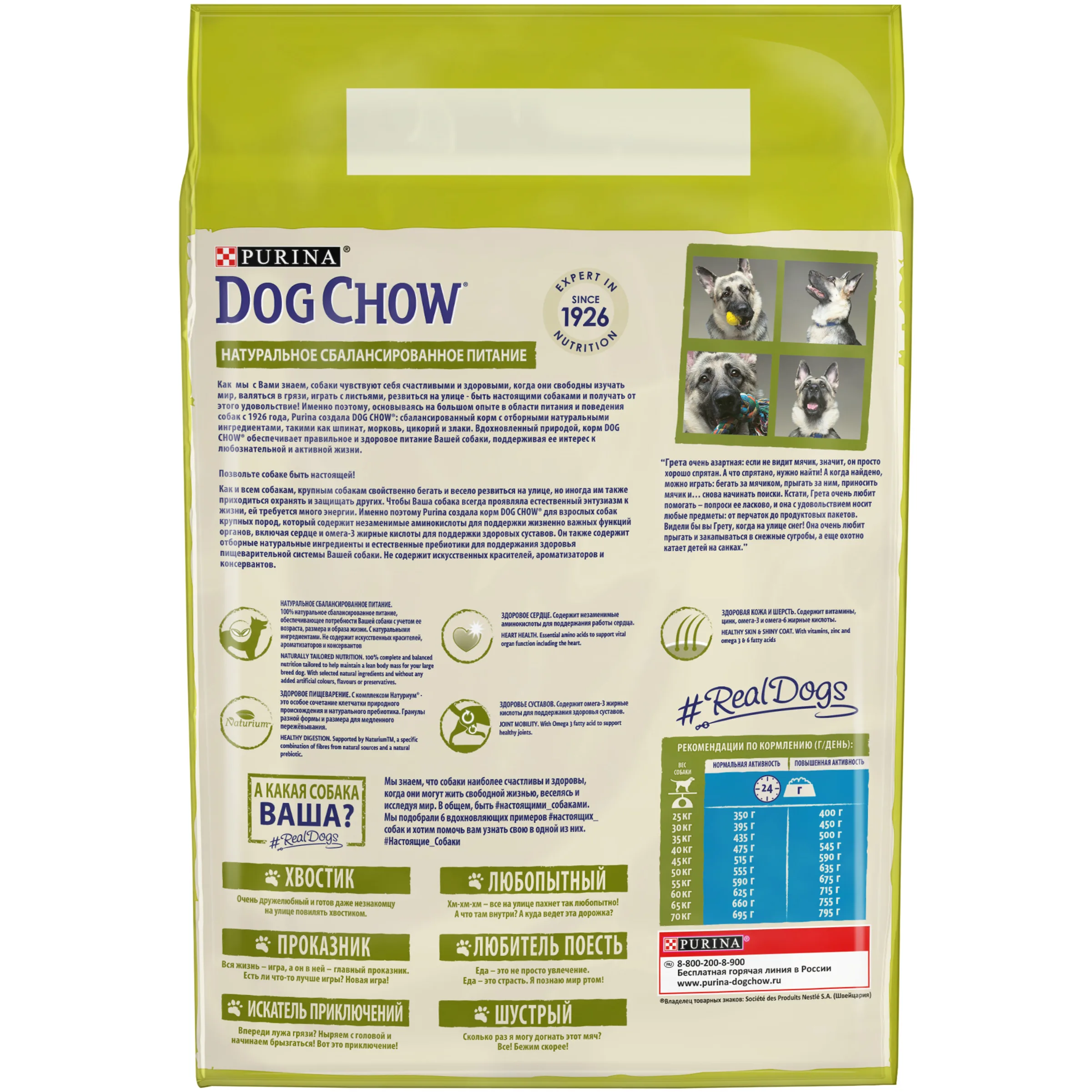 Dry food Dog Chow for adult dogs of large breeds, with turkey, Package, 2.5 kg