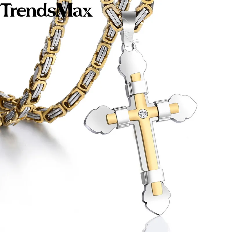 Мужское колье с подвеской крестом из нержавеющей стали|cross pendant necklace|pendant necklacenecklace