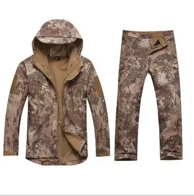 Мужская охотничья одежда куртки+ брюки для охоты на открытом воздухе Камуфляж Мультикам для охоты армии США военный тактический Костюм - Цвет: 10