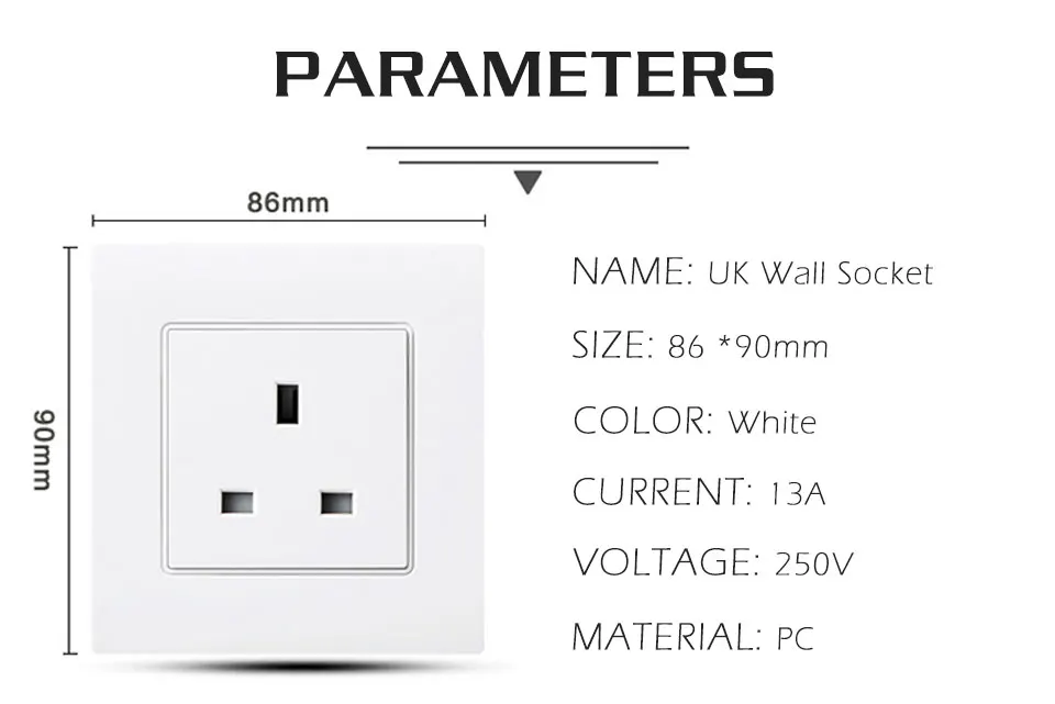 2018 New UK Wall Power Socket Electrical Outlet Switched AC 110-250V 13A British Standard Home Outlet Panel outlet power Charger (5)