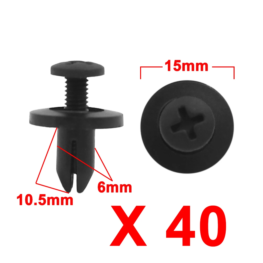 uxcell 30pcs Black Plastic Rivet Clips 9mm x 15mm x 22mm
