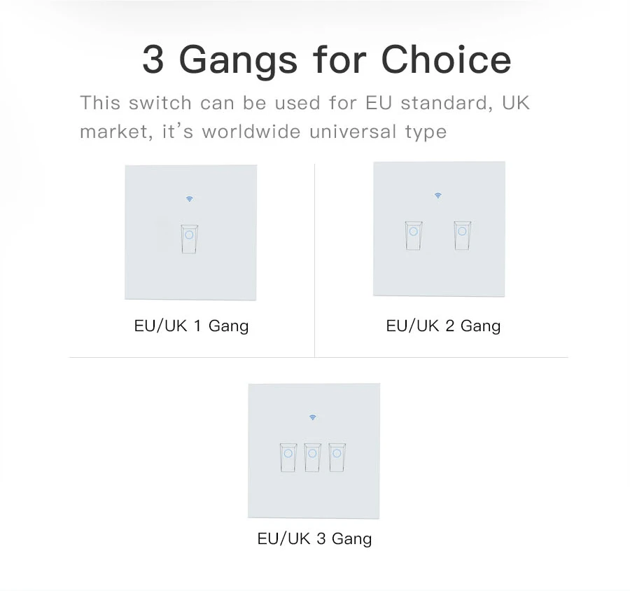 EJLINK EU UK Smart Wifi Switch Wall Touch Light Switch TouchWiFiAPP Remote Control Smart Home Controller Work with Alexa (9)