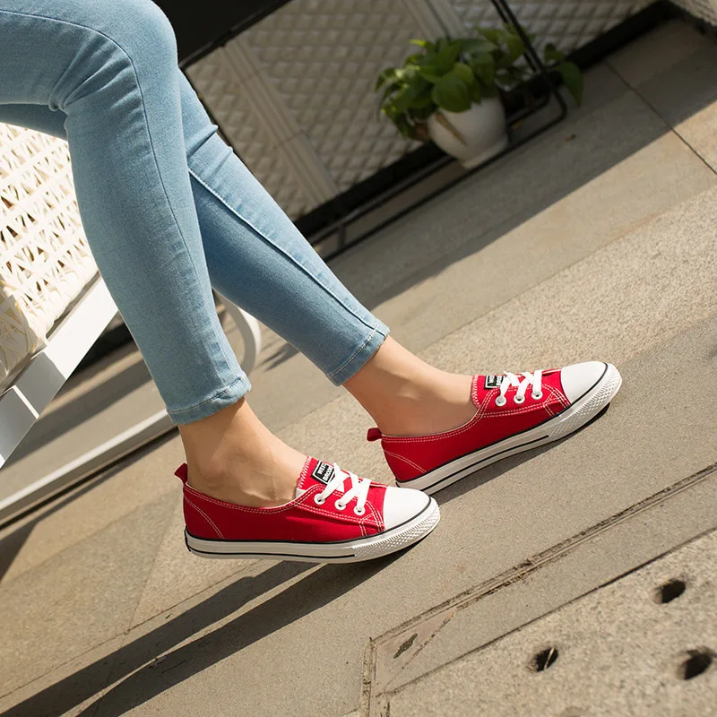 

Woman Casual Shoes Solid Shallow canvas flats Shoes Summer Women Lace-up breathable Canvas Lady Nurse driving flat Shoes MA-15