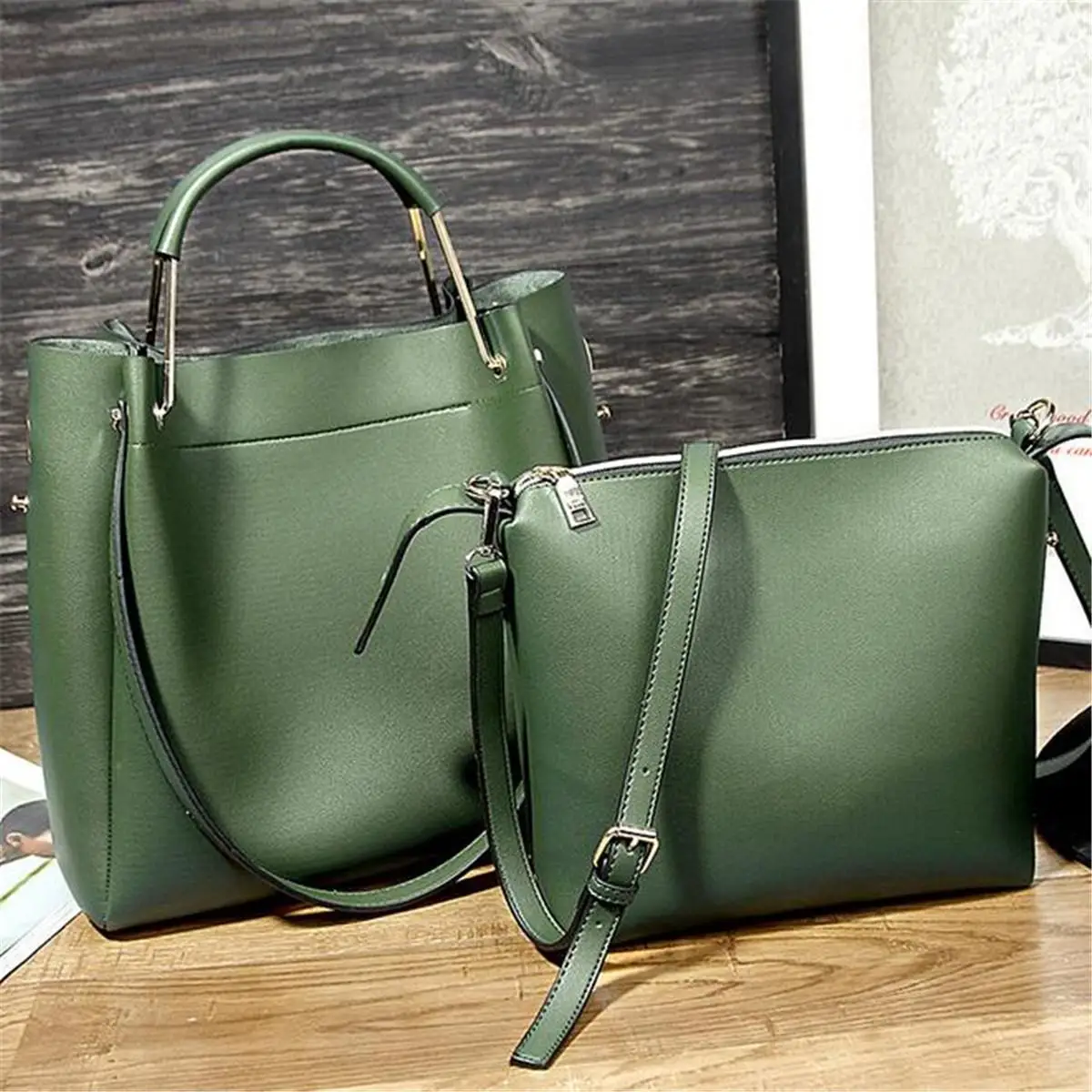 

Osmond Top Leather Bag Set Women Handbags 2pcs Composite Bag Women Shoulder Croosbody Bag With Messenger Bag Lady Totes Large
