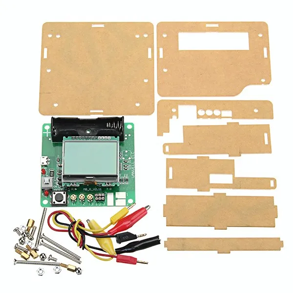 

New 3.7V DIY Transistor Graphic Tester LCD Digital Multimeter Diode Inductor Capacitor ESR Meter + Shell Multifunction DIY Kit