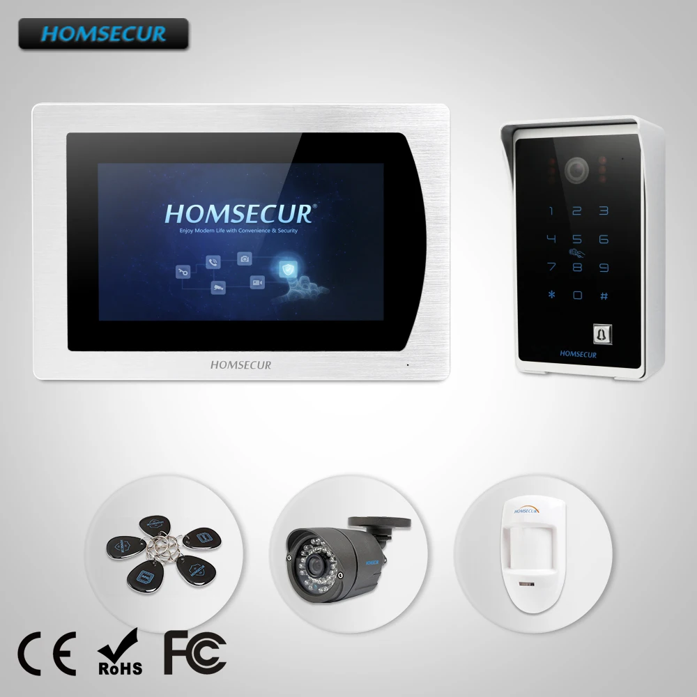 

HOMSECUR 7" Wired Video Door Entry Security Intercom+Black Camera for Apartment BC081+BM717-S