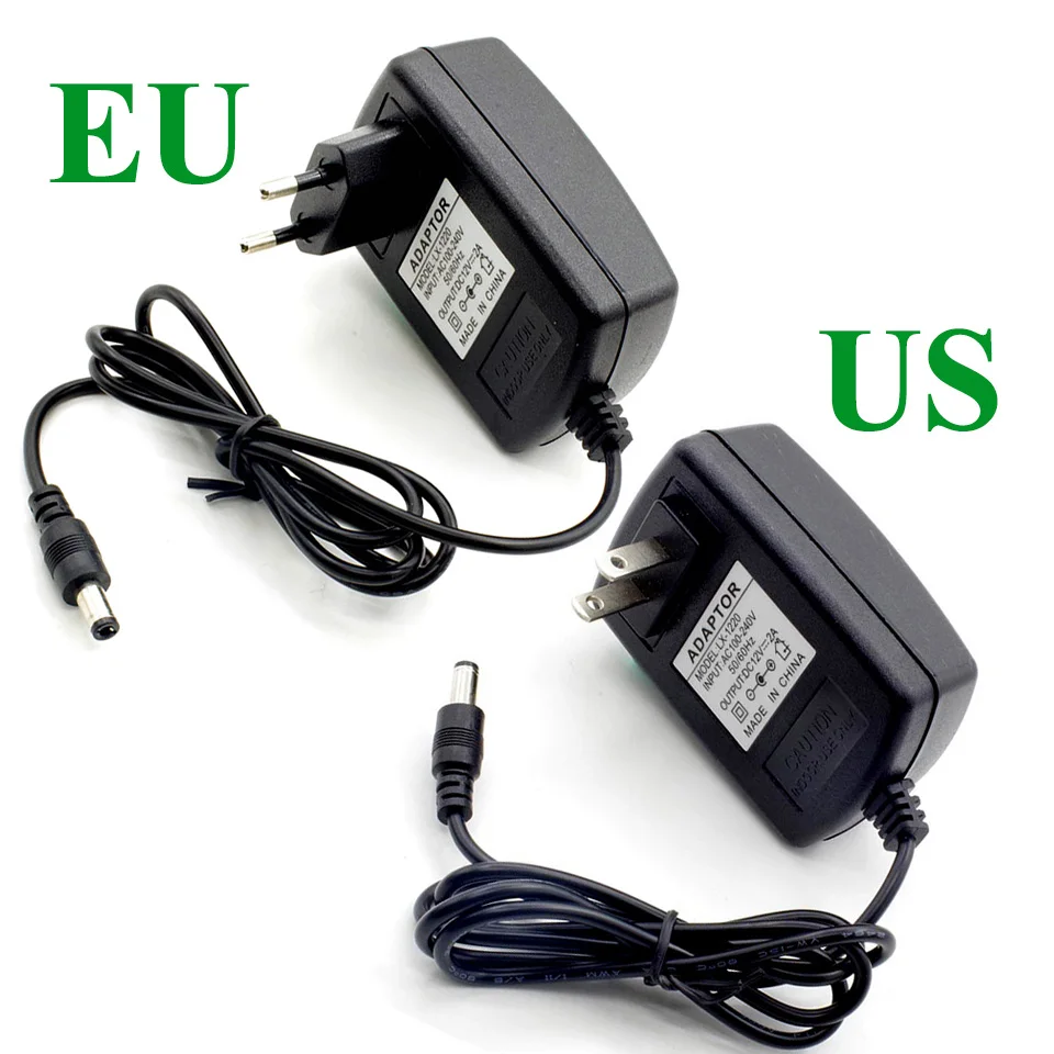 12V 2A 5.5mmx2. 1 2 5mm 110 V 240 до 24W AC DC адаптер питания зарядное устройство EU US