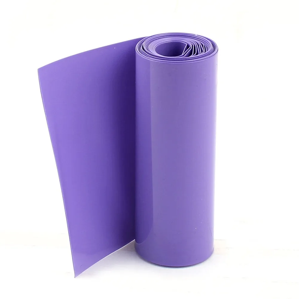 

UXCELL Hot Sale 85mm Width PVC Heat Shrink Tubing 2 Meters Clear Purple PVC Heat Shrink Tube for 18650 Batteries Pack
