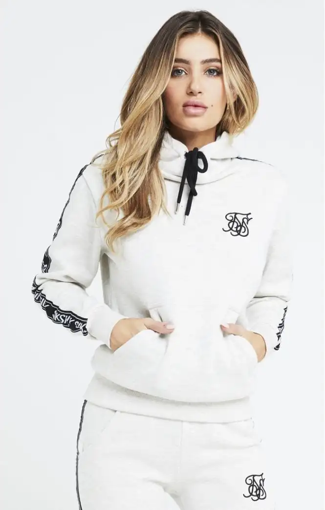 

SikSilk Original Tape Hoodie – Snow Marl