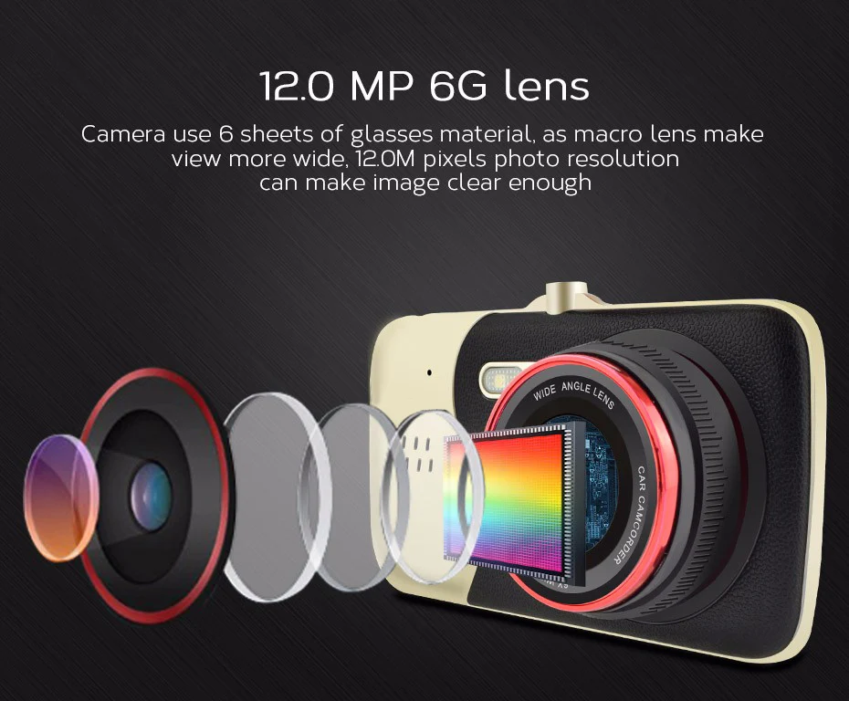 

1080P HD 4.0"Dual Lens Car Van Dash Camere Video Recorder Rearview Camera DVR IPS Screen 170 Degree Night Vision Car DVR