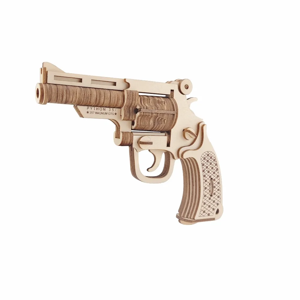 

Toy gun 3D Puzzle Wooden Toys Wooden Puzzle Montessori Educational Creativity Toys for Children Adult Revolver Crafts Model