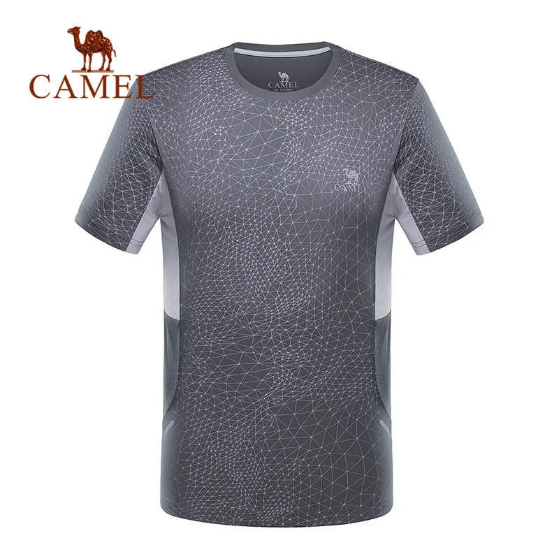 

CAMEL Men Professional Sport T-shirt Summer Outdoor Soft Breathable Running Hiking Casual Shirt O-neck Short-Sleeve Tops