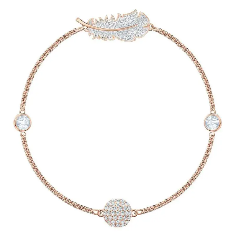

MULIER 2019 SWA Fall Winter Fashion New Rose Gold Feather Bracelet Counter Same as Free Shipping 5511003