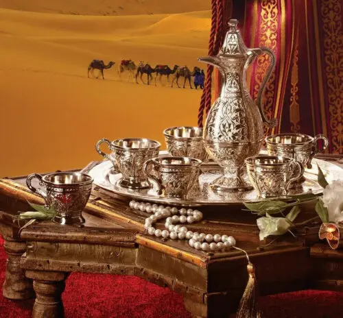 Zamzam набор для питья посеребренные поднос чашки исламский eid al adha подарок|Чашки и