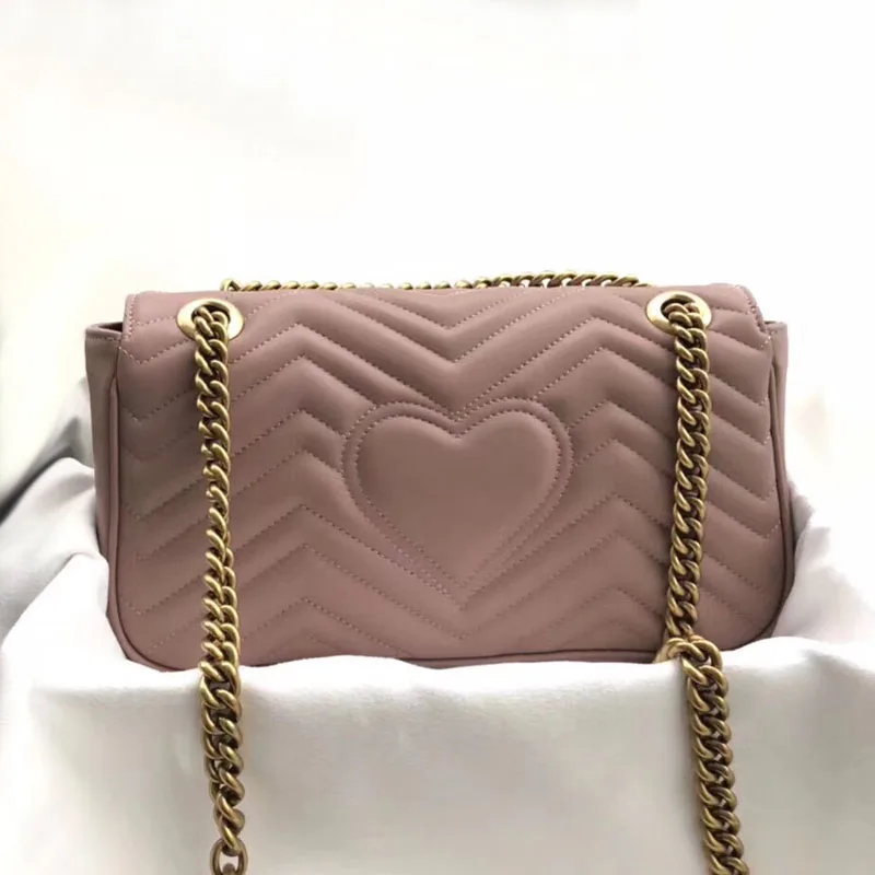 de Alta qualidade Heart-shaped chains shoulder crossbody sacos