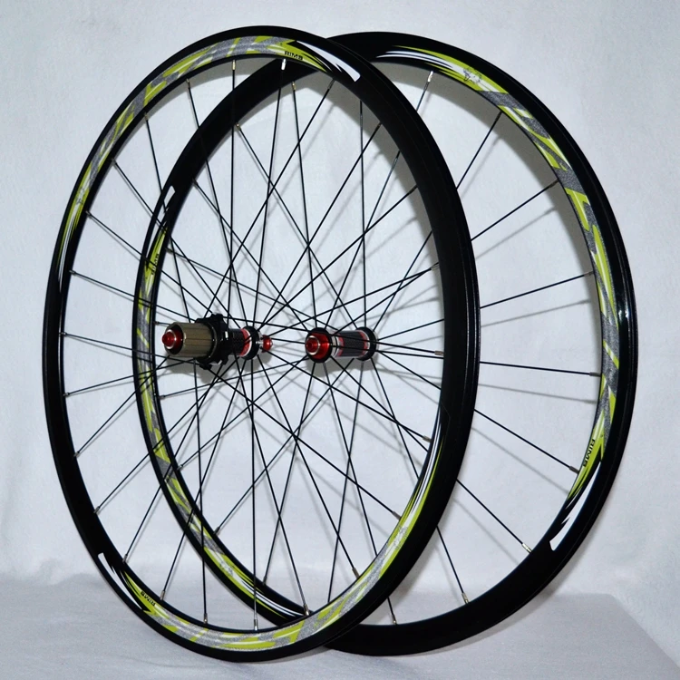 Top 700C Carbon Fiber Wheels Road Bike Bicycle Wheel Light Carbon Wheelset  V/C Brakes 30MM Rim direct-pull stainless steel spoke 21