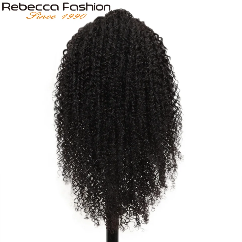 

Rebecca Human Hair Wig Lace Frontal 13X4 Lace Customized 8 To 28 Inch Curly Human Hair By Remy Malaysian 100% Human Hair