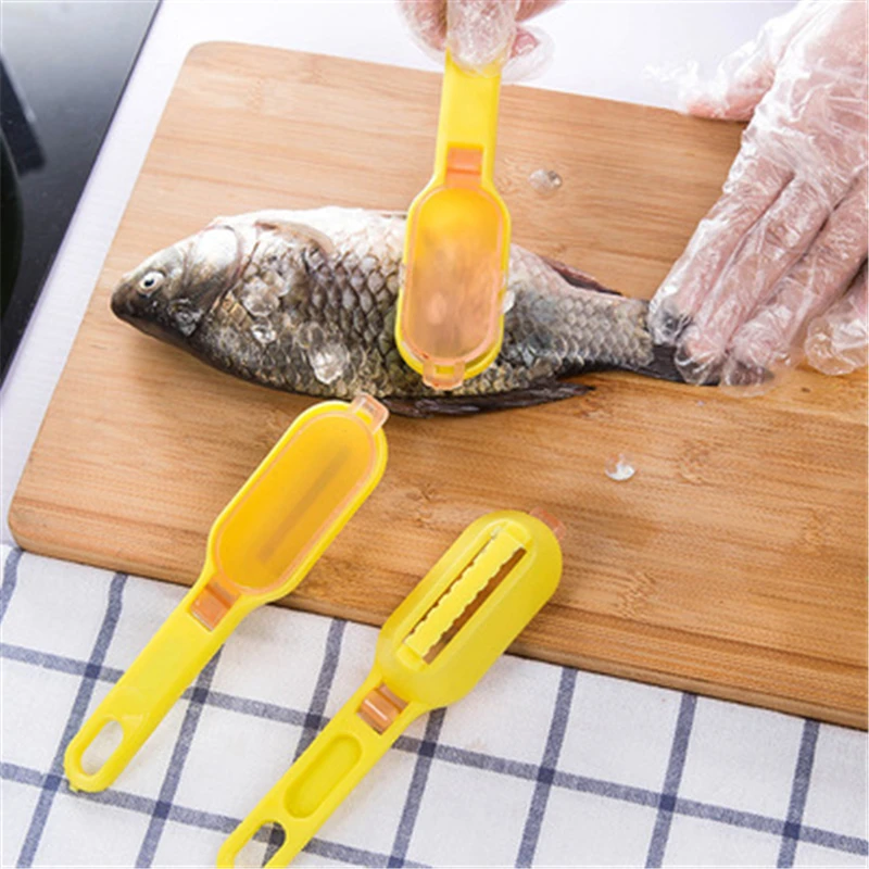 

1274 Multifunctional Fish Scale Planing Cover Scraper Scraping Scale Kill Fish Brush Cleaning Tools Kitchen Cooking Accessorie