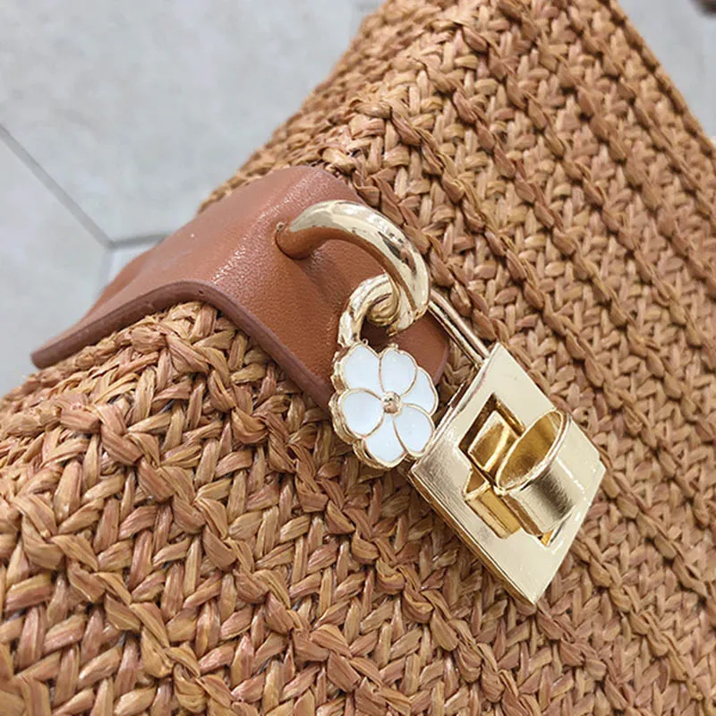Women Hot Straw Bags Female Summer Beach INS Popular Handbag Lady Casual Rattan Shoulder Bag Travel Woven Mini Crossbody SS3122 (9)