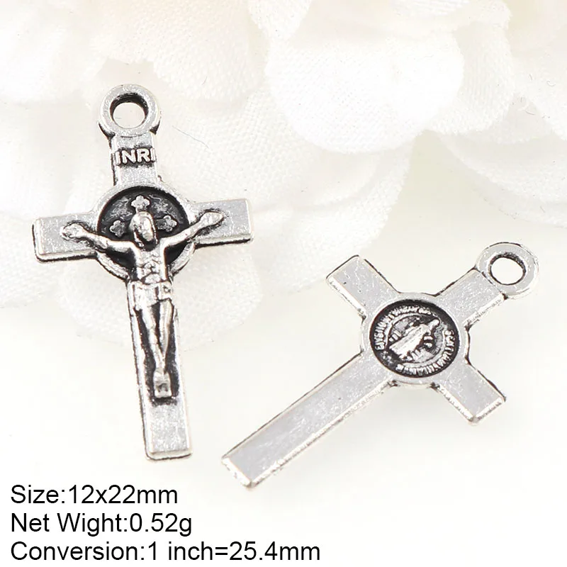 AJ666-2 20pcs Религиозные Подвески в виде креста, одно отверстие, ожерелье, звено, шарм, подвески, центр, аксессуары, сделай сам, ювелирные аксессуары - Цвет: AJ666-2 20pcs