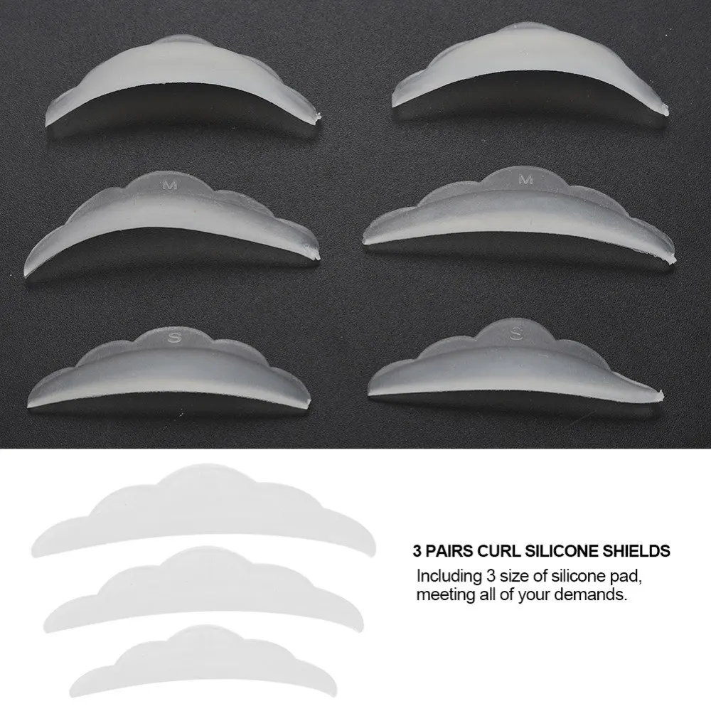 

Curl Silicone Protection Pads 3 Pairs/set Waterproof Eyelash Glue Lifting Curling Eyelash Extension S M L Eye Makeup Eyelashes
