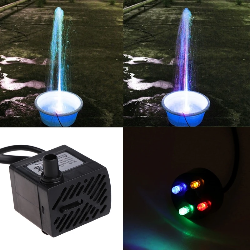 

AC 220V 3W Submersible Water Pump LED Aquarium Fountain Fish Pond Tank EU Plug