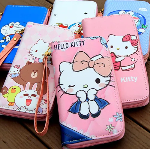 Новинка, Женский кошелек с милым рисунком Hello kitty и клатч, сумка для телефона KX-W7298