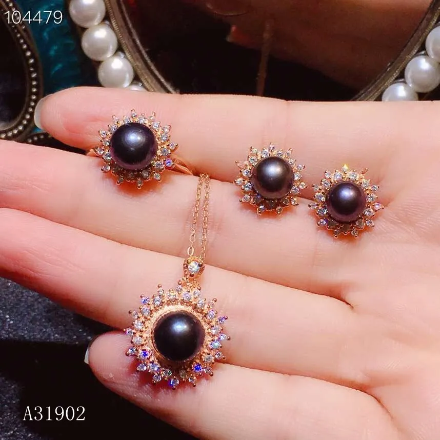 

KJJEAXCMY Boutique jewelry 925 sterling silver inlaid natural Topaz Pendant + Necklace Ring Earring suit support detection