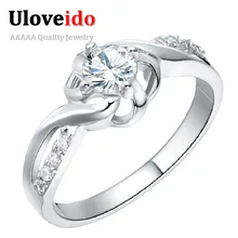 Unique Women Valentine s Day Gift 2016 Silver Color Jewelry Rings for Women Ring with Crystal