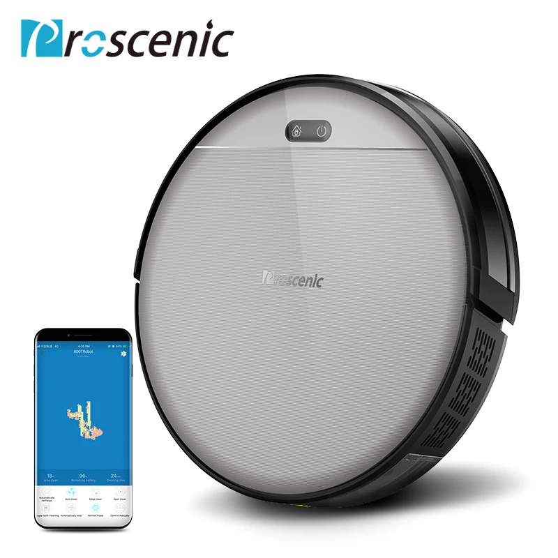 

Proscenic 800T Robot Vacuum Cleaner Powerful Suction Large Dustbin with APP Control for Hard Floor Pet Hair Vacuum Cleaner