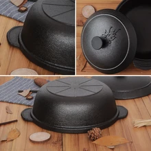 Чугунная кастрюля утолщение углубленный без покрытия суп горшок старый стиль тушеное мясо запеканка Бытовая жаровня блюдо суп сухой кастрюля