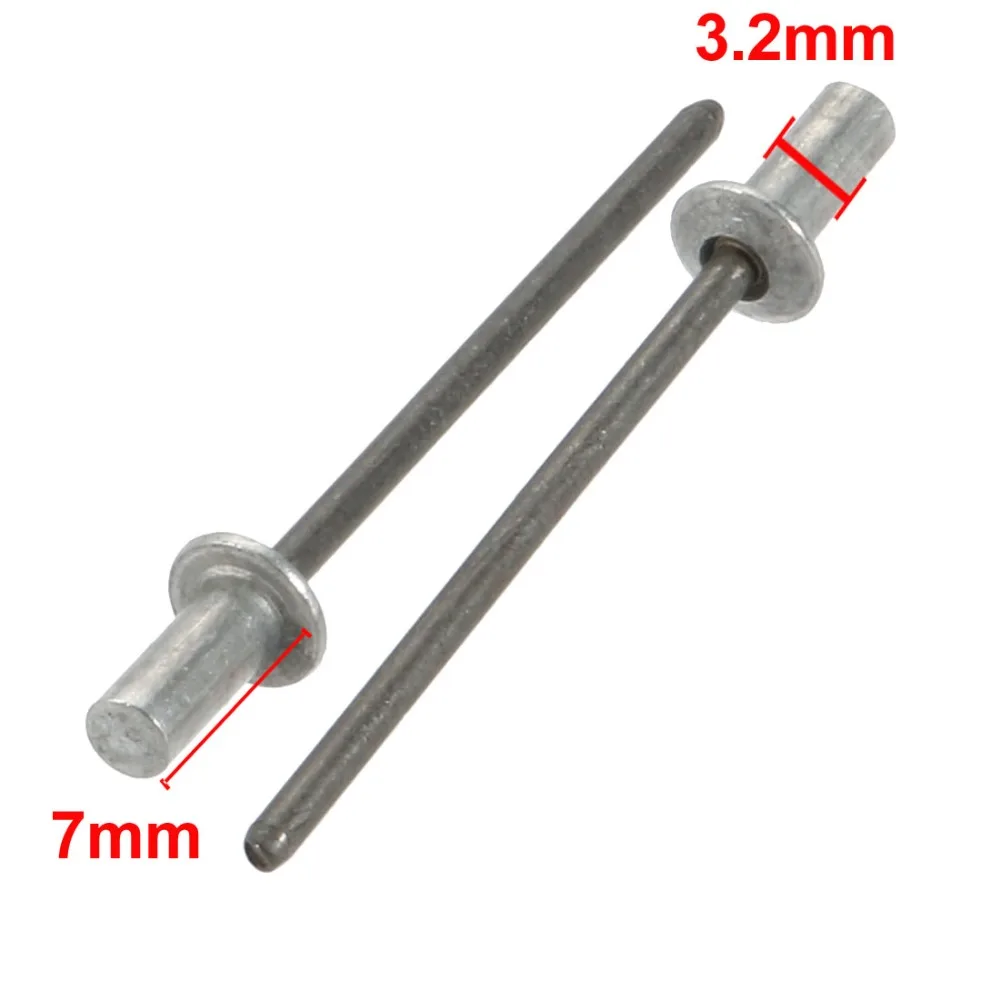200pcs 3.2x7mm Rivets Aluminum Round Dome Head Closed End Blind Rivet