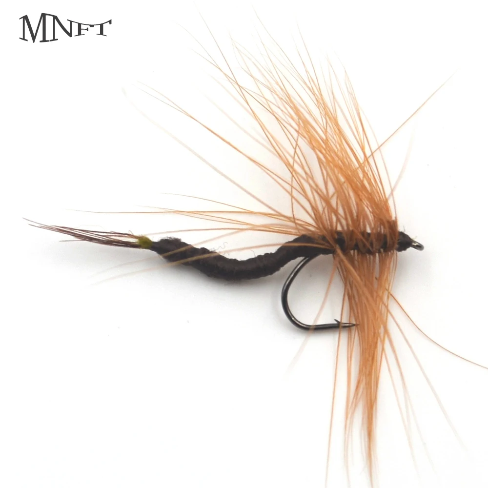

MNFT 10PCS 12# Brown Long Tail Fly Bug Trout Fly Fishing Lure