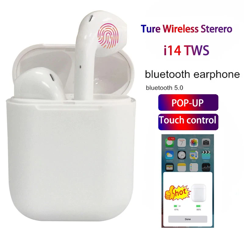

2019 i14 TWS Blutooth Earphone Mini Wireless Earbuds Stereo Earpieces Sports Headset audifonos para celular elari PK i80 i88