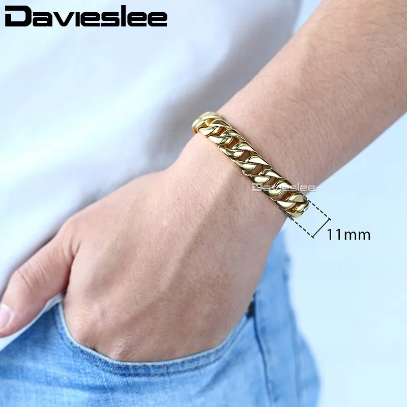 Мужской браслет с цепочкой Davieslee из нержавеющей стали 316L