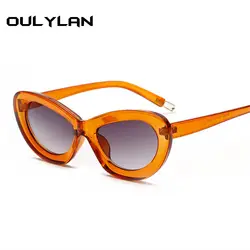 Oulylan кошачий глаз конфеты цвет солнцезащитные очки Для женщин Clear Frame Винтаж Брендовая Дизайнерская обувь Высокое качество модные Cateye