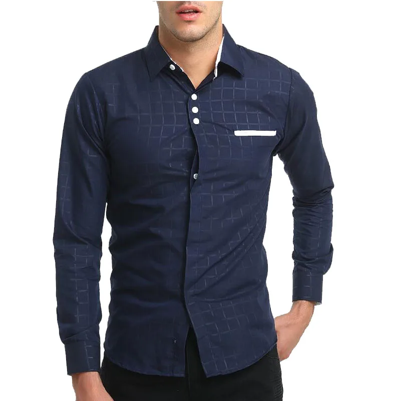 2017 New Autumn Fashion Brand High Quality Shirt Long Sleeve Men'S