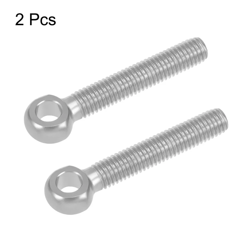 

UXCELL 2Pcs M10x60/80mm 304 Stainless Steel Machinery Shoulder Lifting Eye Bolt Metric Thread For Instance Attaching A String