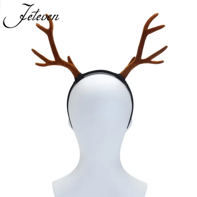 large antlers deer horns hairband headband goth steampunk headdress halloween cosplay hair jewelry accessories