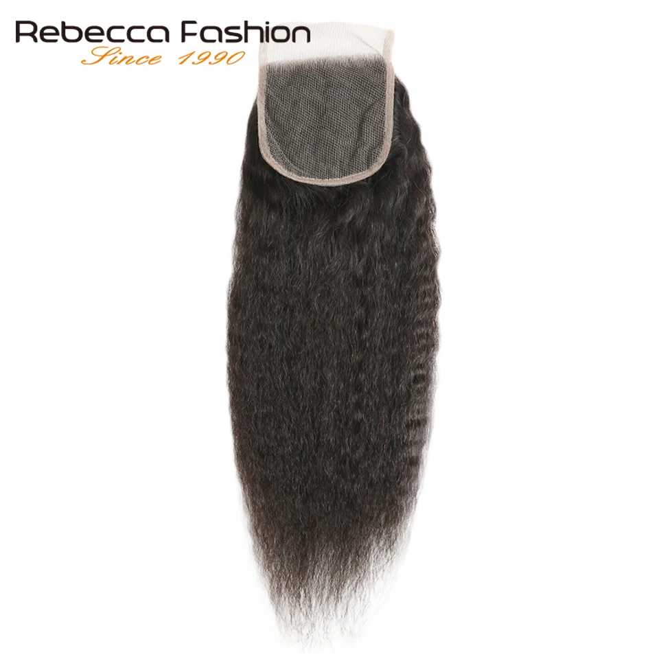 Kinky-Straight-Hair-With-Closure-3-4-Bundles-With-Closure-Non-Remy-Hair-Brazilian-Kinky