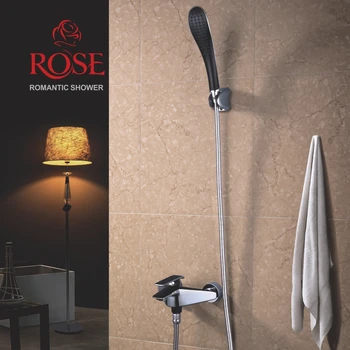 

ROSE bathroom faucet, brass faucet wall bathroom, shower set, faucet water shower watering can, color black chrome R1302H