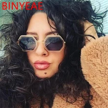 Роскошные шестигранные солнцезащитные очки итальянский бренд ретро очки 90s знаменитостей женские маленькие квадратные солнцезащитные очки oculos feminino