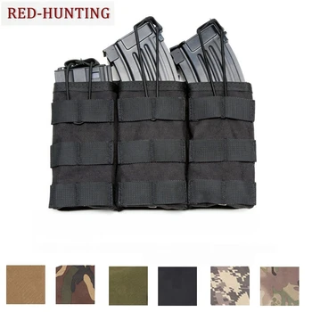 

Hunting Bag Vest 1000D nylon Tactical Triple M4/M16 Open Top Mag Pouch Assault Systems Bungee MOLLE Open M4 5.56 mm Mag Pouch