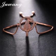 JUWANG бренд Тропический попугай Кулон Браслет AAA кубический цирконий Шарм Золотой браслет-цепочка для женщин модные ювелирные изделия подарок