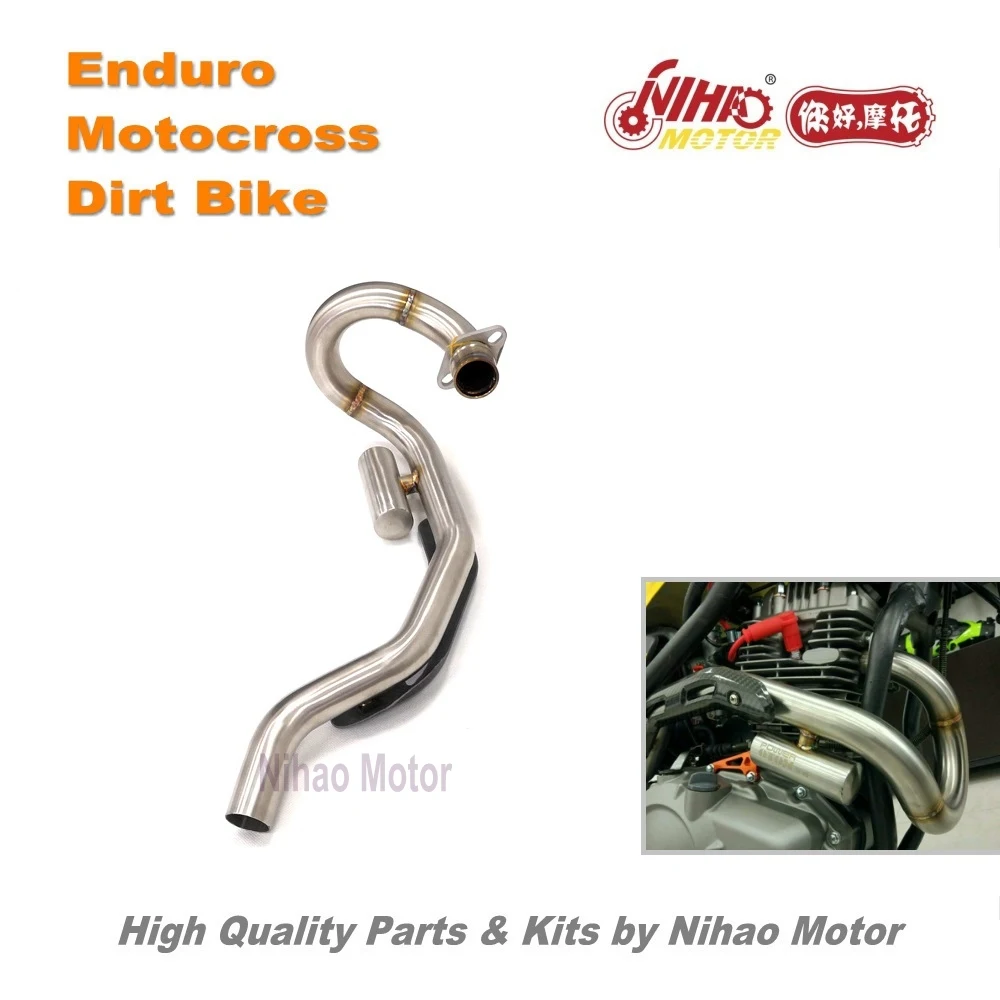 

81 Motocross Parts XG250 Tricker Snail Muffler Front Exhaust 304 Stainless Steel Enduro Kit Dirt bike Spare cross Nihao Motor